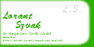 lorant szvak business card