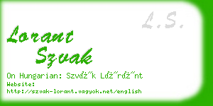 lorant szvak business card